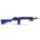 Side profile of the AGM A160-A2 Socom M14 Spring Sniper Rifle in Blue against a clean white background.