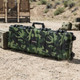 Skirmish Tactical PRO Range Large Hard Rifle Case with DIY Foam in Green Camouflage at an outdoor range