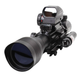 Skirmish Tactical - 4-12X50 Rifle Scope with Red Dot & Red Laser Combo Holographic Sight in Black