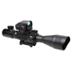 Skirmish Tactical - 4-12X50 Rifle Scope with Red Dot & Red Laser Combo Holographic Sight in Black