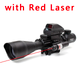 Skirmish Tactical - 4-12X50 Rifle Scope with Red Dot & Red Laser Combo Holographic Sight in Black