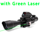Skirmish Tactical - 4-12X50 Airsoft Rifle Scope with Red Dot and Green Laser Combo Holographic Sight in Black