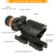 Skirmish Tactical - 4X32 Prism Airsoft Rifle Scope Red Fibre Optic Illuminated Reticle in Black