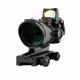 Skirmish Tactical Adjustable 4x32 Prism Rifle Scope Fibre Optic Illuminated with Red Dot in Black