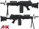 A&K MK46 Airsoft AEG Rifle with Retractable Stock and Bipod in Black