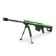 Galaxy G31 M82A1 Bolt Action Airsoft Sniper Rifle in Green & Black shown at a profile angle with bipod extended.