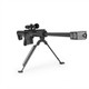 Low angle view of the Galaxy G31 M82A1 Bolt Action Airsoft Sniper Rifle in Tactical Black on an adjustable bipod.