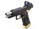 Armorer Works Hi-Capa Gas Blowback Airsoft Pistol RMR Plate in Black Slide & Gold Barrel - (AW-HX2601)