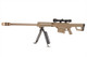 Barrett M82A1 Bolt Action Airsoft Sniper Rifle with Scope & Bipod in Desert Tan