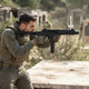 Vorsk VMP-2SD Gas Blowback Submachine Gun with Folding Stock in Black (Semi & Full-Auto) aimed at outdoor field