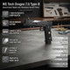 WE Tech Dragon 7.0 Type-B Government model Gas Blowback Airsoft Pistol in Black on a workbench with feature labels