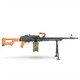 A&K - PKM Airsoft AEG Rifle with Sound Drum Magazine in Real Wood Finish