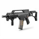 Profile view of Tokyo Marui G36C Custom Next Gen AEG Airsoft Rifle with vertical foregrip on white background.