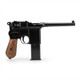 Side profile of the WE 712 M712 'Broomhandle Mauser' GBB Pistol with Stock/Holster against a white background.