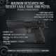 Cybergun Magnum Research Inc. Desert Eagle 50AE GBB Pistol Black side view with specifications graphic