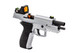 Raven R226 Gas Blowback Airsoft Pistol with Rail in Silver with BDS Sight