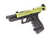 Vorsk EU18 Gas Blowback Airsoft Pistol in Black with Green Top Slide