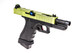 Vorsk EU18 Gas Blowback Airsoft Pistol in Black with Green Top Slide