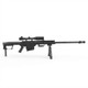 Snow Wolf SW-13 Metal M107A1 Airsoft Sniper Rifle AEG in Black, side view with scope and bipod on white background