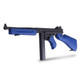 Profile view of the Snow Wolf M1A1 Thompson AEG Rifle in Blue (SW-05) showing its solid blue furniture.
