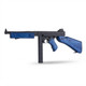 Studio side profile of the Snow Wolf M1A1 Thompson AEG Rifle in Blue (SW-05) on a white background.