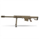Snow Wolf Barrett M82 CQB Airsoft Sniper Rifle AEG with bipod in Tan shown from a direct side profile view.