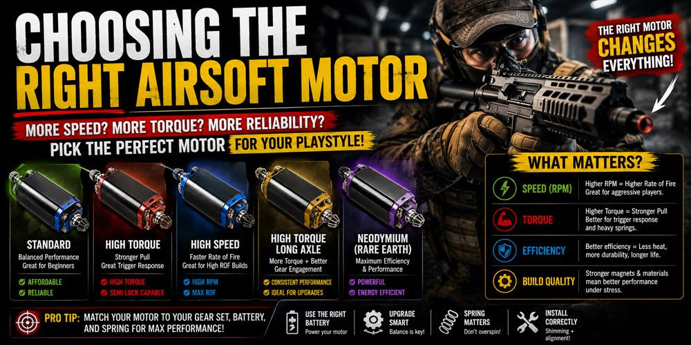 CHOOSING THE RIGHT AIRSOFT MOTOR