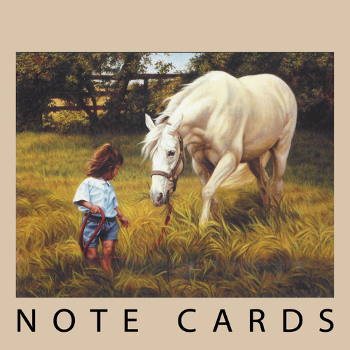 Girl Leading Horse Note Cards by Leanin' Tree. - Square