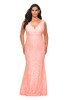 La Femme Curve 28837 Beaded Lace Plus Size Prom Dress