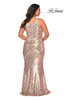 La Femme Curve 28877 Sequin Stripe Plus Size Dress