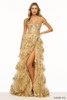 Sherri Hill 55500 Gold Lace Prom Dress