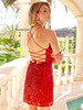Primavera 4032 short beaded dress