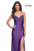 La Femme 32317 Ruched Jersey Hot Stone Dress