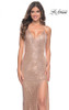 La Femme 31929 Hot Stone Fishnet Dress