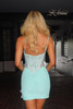 La Femme 33930 Short Corset Lace Bodice Homecoming Dress