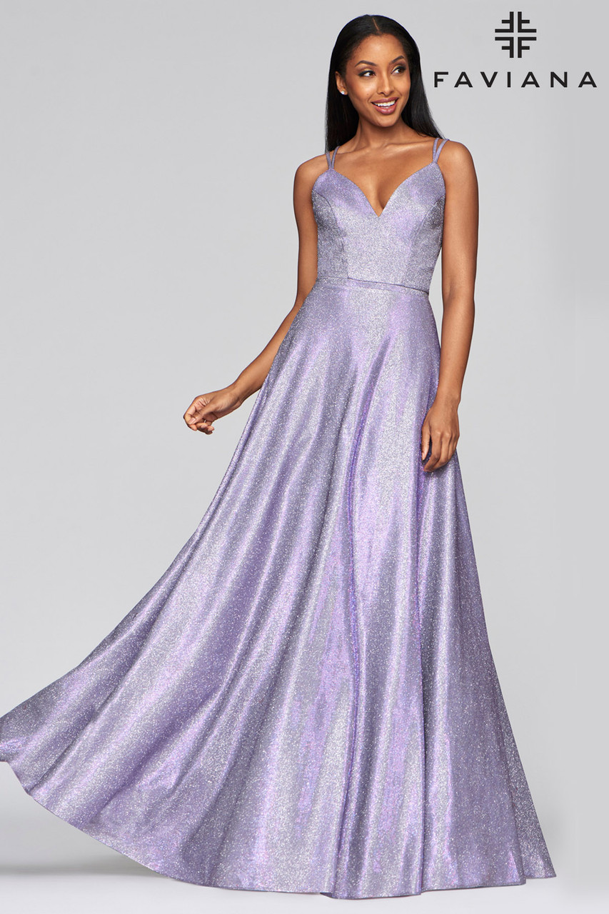 Surplice Neck Glitter Prom Dress | SHEIN IN