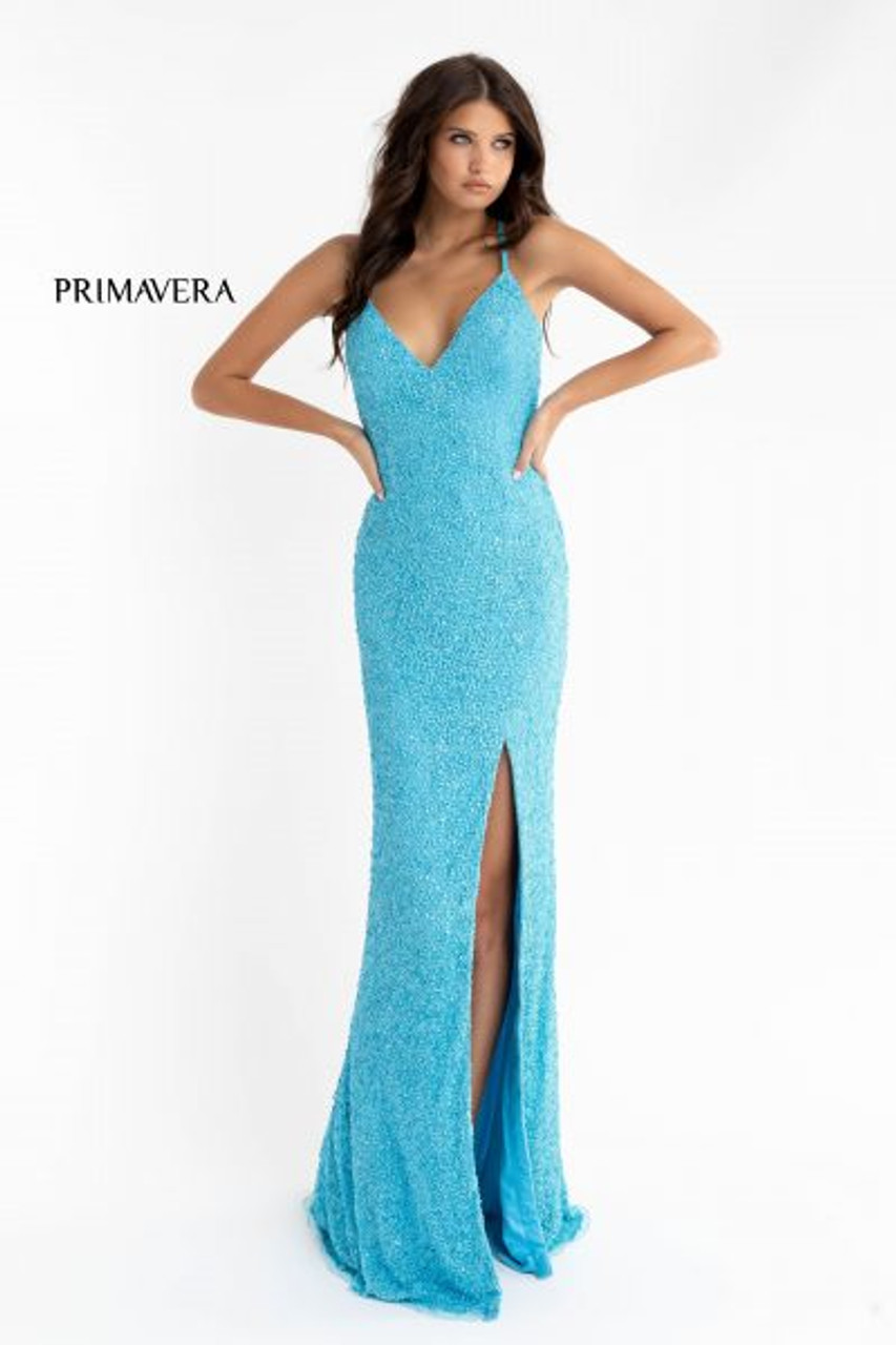 Primavera Couture 3291 Size 2 Pink Long Fitted Backless Sequin