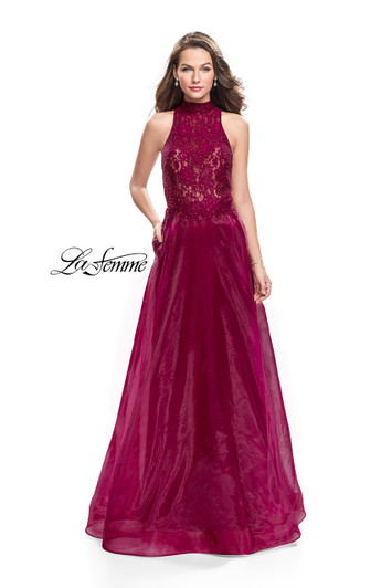 La Femme 25664 Burgundy Dress