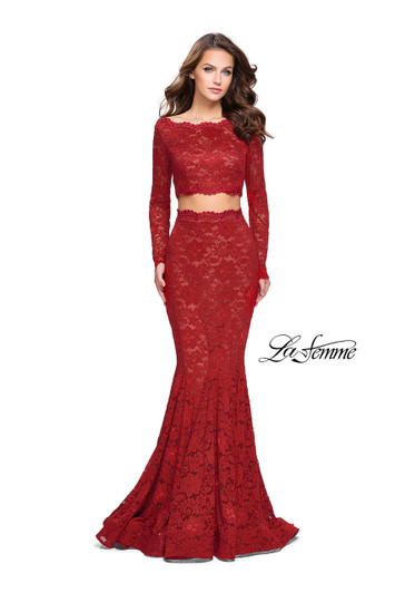 La Femme 25668 Two Piece Lace Dress
