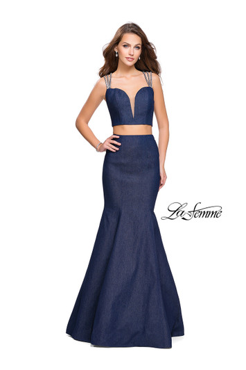 La Femme 25754 Two Piece Denim Dress