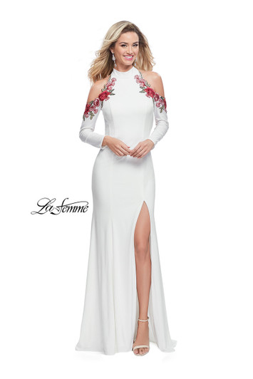 La Femme 25807 Cold Shoulder Dress