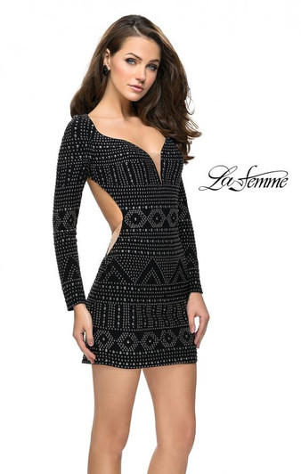 La Femme 26672 Studded Dress