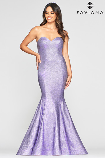 Faviana S10426 Strapless Metallic Mermaid Dress