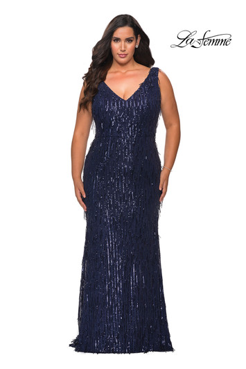 La Femme Curve 28946 Sequin Plus Size Dress
