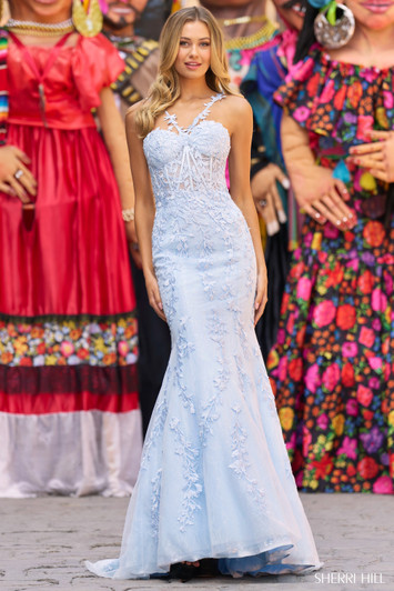 Sherri Hill 55347 Lace Mermaid Prom Dress