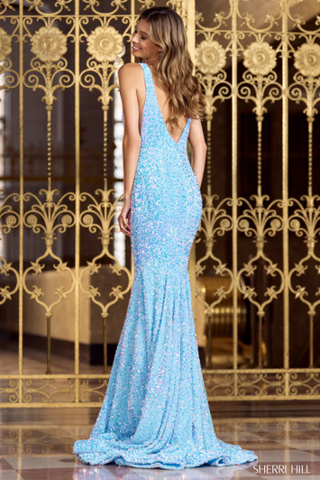 Sherri Hill 55084 Velvet Sequin Dress