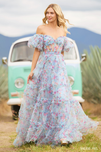 Sherri Hill 55541 Print Prom Dress