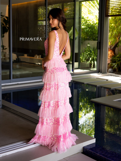 Primavera 4142 Sequin Ruffle Dress