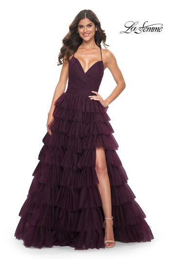 La Femme 32086 Ruffle Ballgown