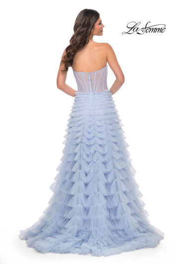 La Femme 32447 Strapless Ruffle Ballgown Dress